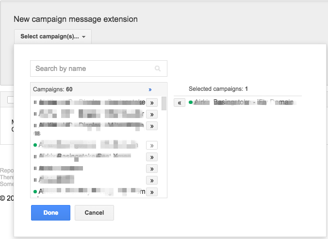 Add new message extensions to a campaign