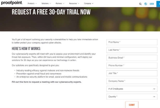 Proofpoint-Free-Trial-Page