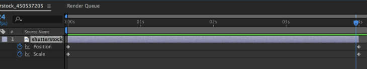 A screenshot of video editing software After Effects