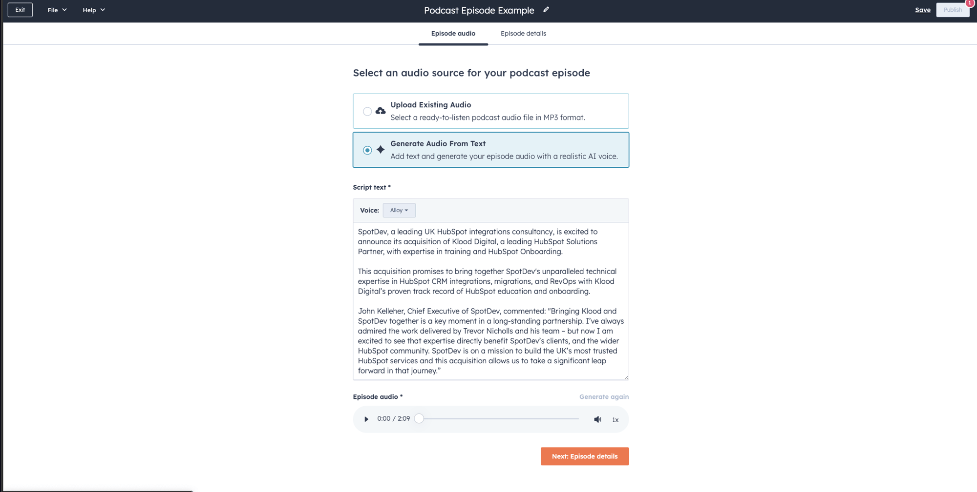 Podcast Episode Demo