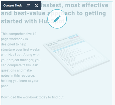 Edit content blocks in HubSpot