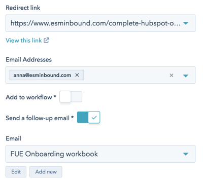 How to redirect and send follow-up emails in HubSpot