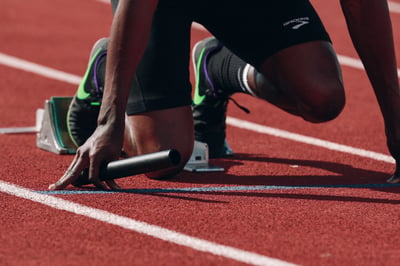 Runner ready to start a race