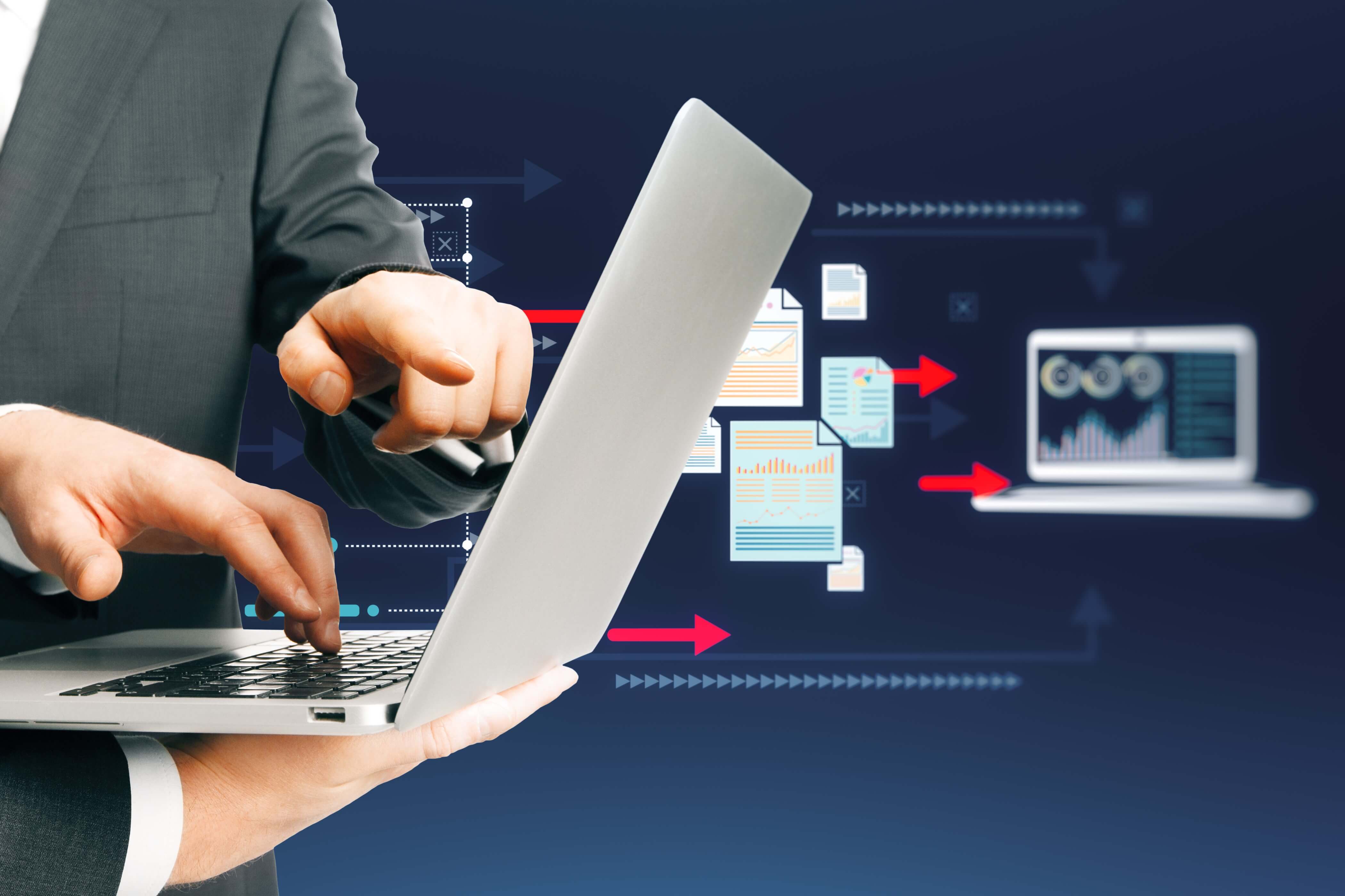 Image representing large data transfer from one CRM to another