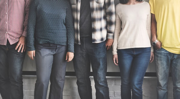 Different people standing in a line