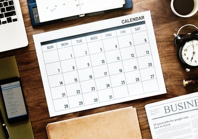 calendar on a desk