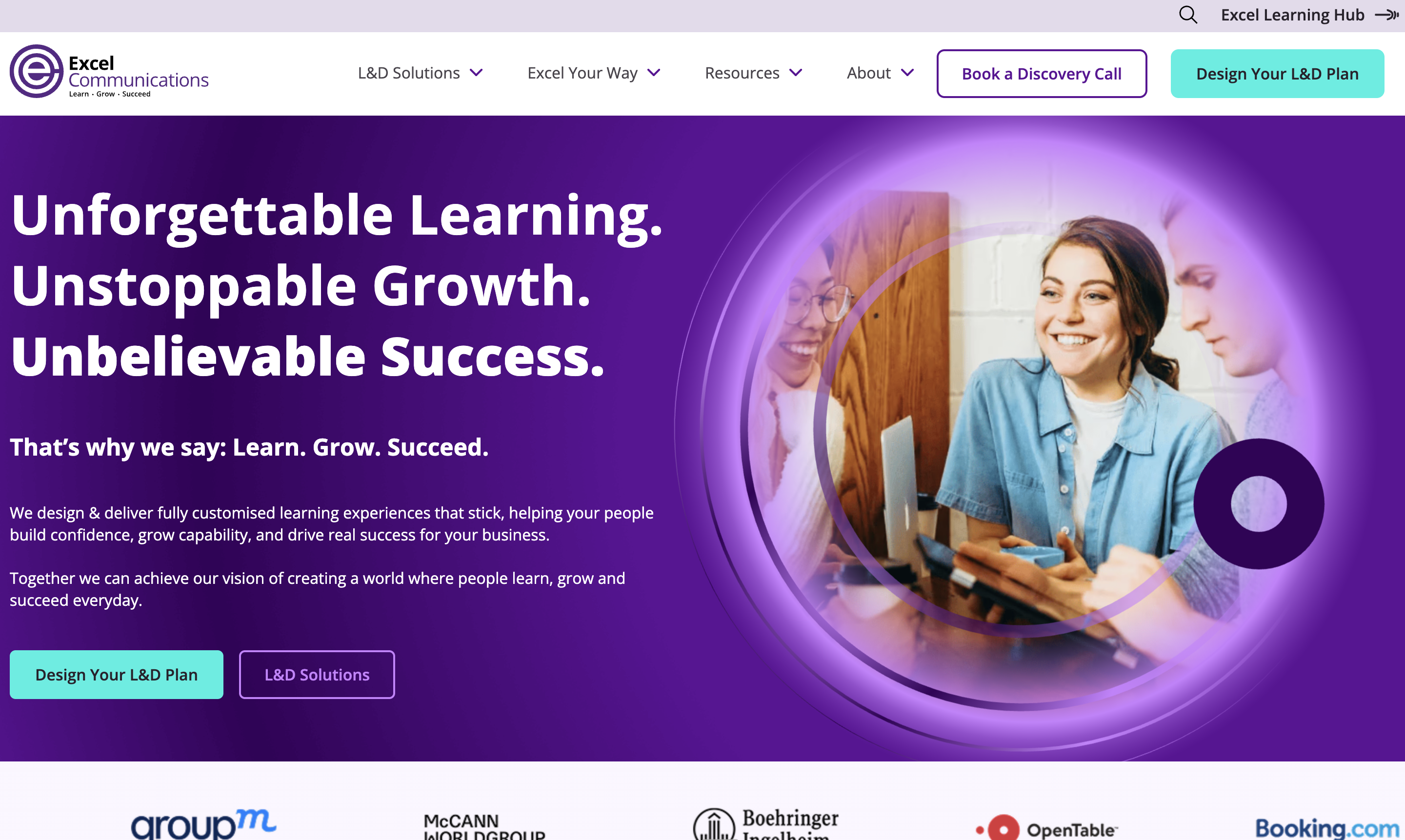 Excel Communications website showcase