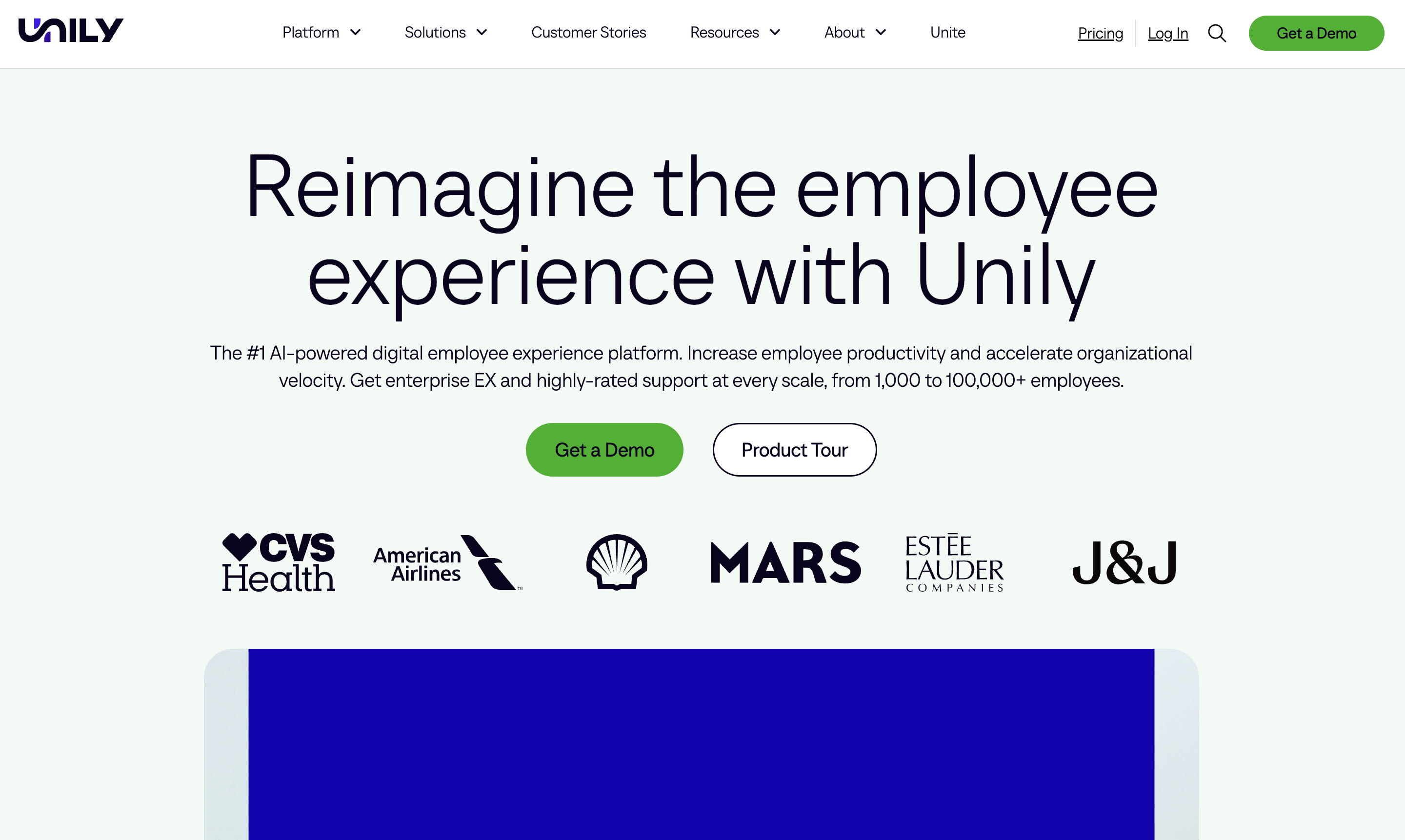 Unily website showcase